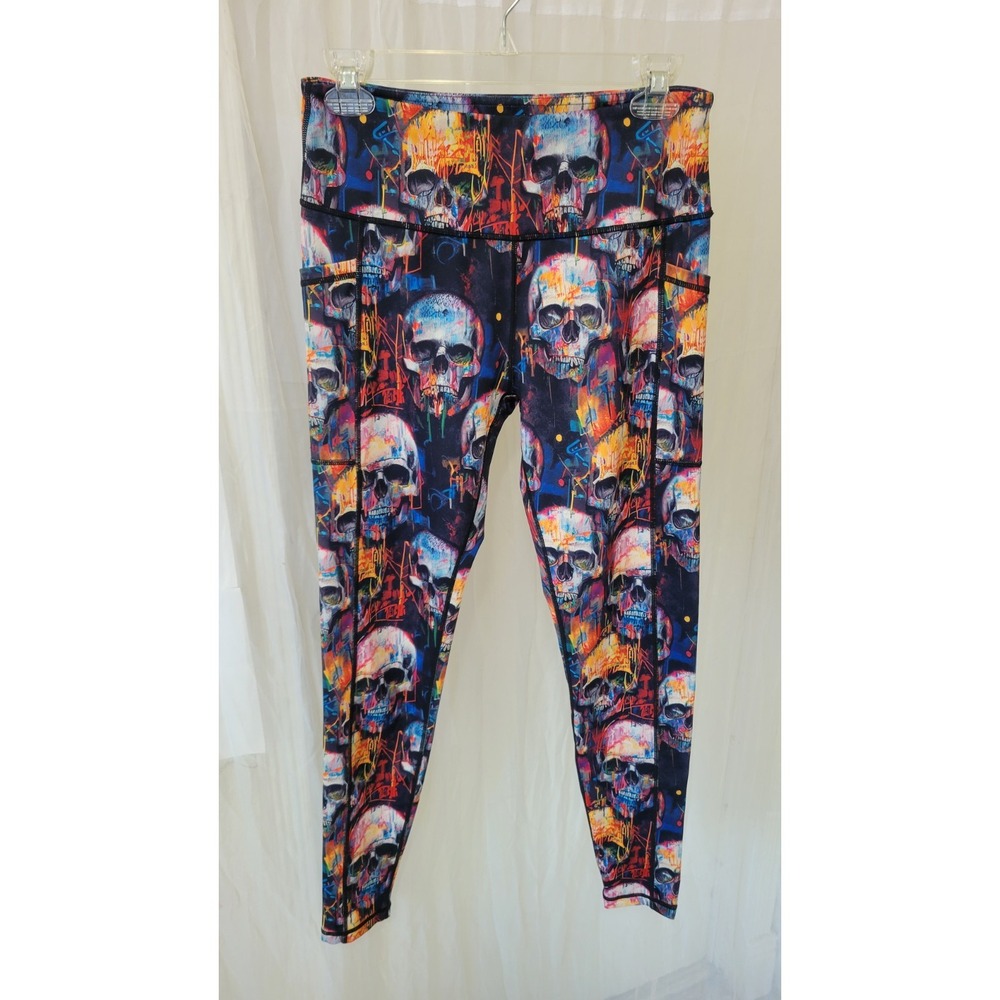 Constantly Varied Gear Death By Art Leggings Skull Full Length Sz Medium